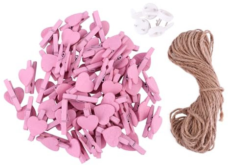 Amosfun 1 Satz Holzclip in Liebesfarbe Herz Wäscheklammern Aus Holz Bildanzeigeclip Ornamentbild Herzstift Büroklammern Aus Holz Dekorative Reißzwecken Memo Hanfseil Hölzern Lieferungen