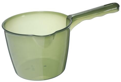 Ciieeo Louche Épais à Manche Long Cuillère à Eau Polyvalente Pour Jardinage Bain Et Cuisine Ustensile Pratique Pour Verser Laver Et Servir Design Transparent Vert Léger