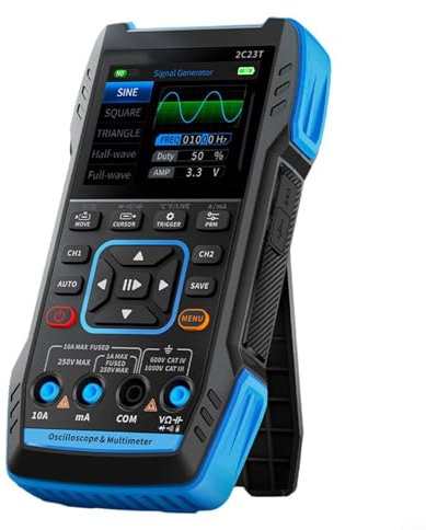 3 in 1 Handheld Oscilloscope, Portable Digital Oscilloscope Electronic Component Tester Signal Generator 10MHz Bandwidth, with 2.8 inch LCD Display(Standard)