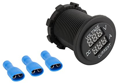 Zohisin Medidor De Voltaje Y Amperaje Digital Para Coches Y Motocicletas Material Resistente Al Y Ignifugo Medicion Precisa De Voltaje 12V A 24V Y Corriente Ideal Para Monitoreo De