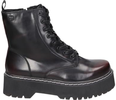 MTNG Botines Plataforma para Mujer, Color Burdeos, Polipiel, Cordones y Cremallera Lateral, 54146 (Burdeos, Sistema tallas calzado EU, Adulto, Mujer, Números, mediano, 40)