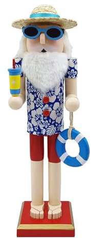 QUEENYARD Figurine de soldat Casse-noisette 38,1 cm Décoration de table de salle à manger Décoration de maison Décoration en bois