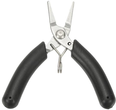 sourcing map Flat Nose Pliers 4 Mini Pliers with Jaw & Non-Slip PVC Handle Thin Precision Jewelry Serrated Jaw Micro for Jewelry Model Electronic 3D Print, Black