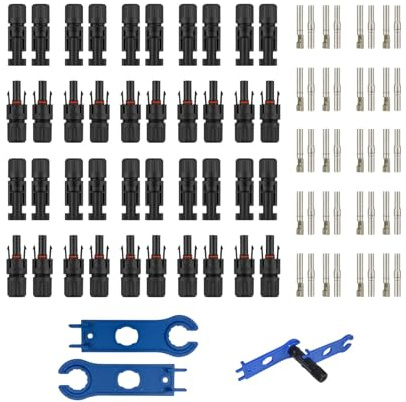 20 Paar Solarstecker Set (m/w) + 2 Montageschlüssel – für Verlängerungskabel 4mm² 6mm² – kompatibel mit Solarkabel für Balkonkraftwerk & Photovoltaik – wasserdicht IP67 – CLANDRAS