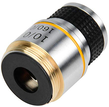 Yechiry Objectif du Microscope Achromatique, 10x 185 Objectifs Achromatiques Lens, 160/0,17, Longueur de 31,3 Mm, Idéal pour Les Microscopes Biologiques