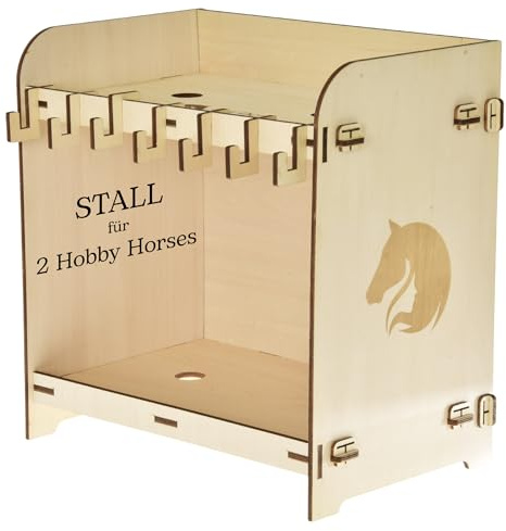 LarDen Hobby Horse Stall – für 2 Steckenpferde | Zubehör für Stockpferde | Pferdestall aus Sperrholz für Kinder | Stockpferde-Stall | Hobby Horsing kleine Reiterinnen & Reiter