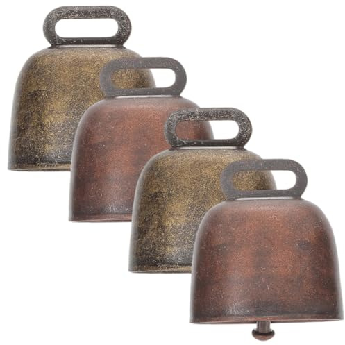 DIYEAH 4 pezzi Campane in Metallo Vintage per Animali Campane per Mucche Pecore Decorazioni Artigianali in Antico Resistenti e Pratiche per Appendere
