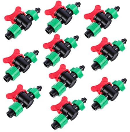DIYEAH 10 Válvulas de Bola de Riego de 16 MM Color Verde Doble Cierre para Sistemas de Riego por Goteo Accesorios para Jardín Control de Flujo y Conexión Segura