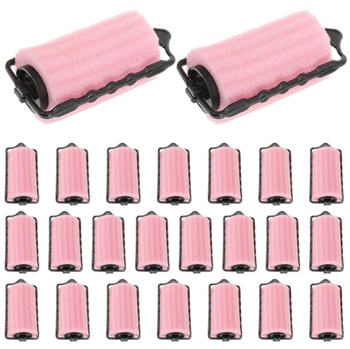 Beavorty 24 Stück Schwamm Haarwickler 3,5cm Durchmesser Hitzefreier Lockenwickler für Damen und Mädchen Weiche Schwamm Selbstgriffrollen für Schonendes Styling und Schlafgebrauch Inkl