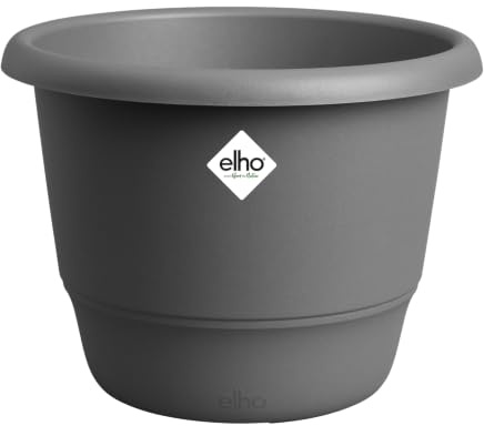 Elho Amiga Round 55cm Vasi per Piante - Anthracite | ∅ 55 x A 41.3 cm | Adatto per uso interno ed esterno | Plastica riciclata al 100%