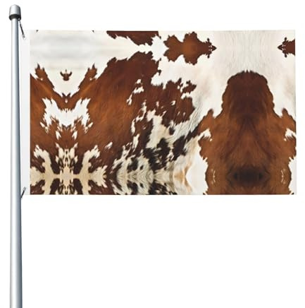 Drapeaux de jardin à motifs en cuir de vache rouge et blanc, drapeaux décoratifs double face, adaptés pour les pelouses, balcons, porches, etc.
