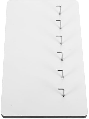 JEWEDECO Panel Decorativo para Llaves y Ropa, Adecuado para del Hogar de Mdf Blanco para Sublimación con 6 Agujeros y 12 Mm de Grosor, Colgador Multifuncional