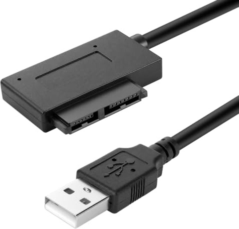 Adaptador USB a SATA 7+6 de 13 Pines para Portátil CD DVD ROM Unidad óptica