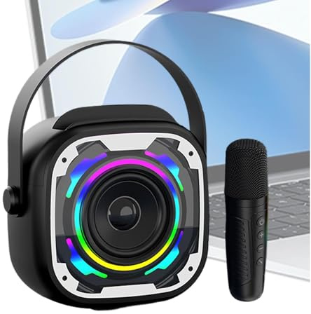 Enceinte Portable avec Microphone Système Sono, Petit Subwoofer, Poignée,