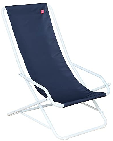 Fiam Dondolina - Poltrona Basculante Da Esterno - Telaio Acciaio Verniciato Bianco, Tela Poliestere Blu