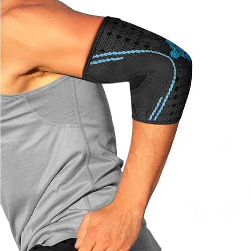 bonmedico Professional Ellenbogen Bandage Kusano - 1 Stück, Grau, XL | für Damen & Herren – Ellbogen Bandage für Links/Rechts - Stützt Gelenk und Muskeln - Wellness Weihnachtsgeschenke