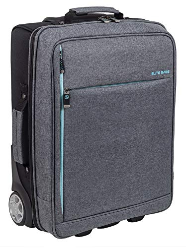 ELITE BAGS - HOVI Pflegetrolley | grau bitone | für die ambulante Pflege | bequemes Trolleysystem | inkl. Modultaschen | integriertes mobiles Büro