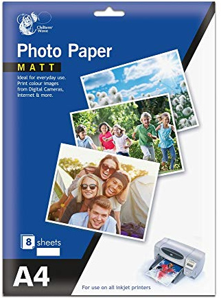 A4 8 Sheets 235gsm Photo Paper MATT by Chiltern Wove