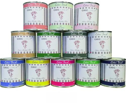 Chic Chalk - 250 ml VERDE BASILICO - Pittura gessosa super opaca. Aderisce su tutte le superfici senza primer o carteggio. Ideale per ottenere mobili in stile Shabby e non solo.