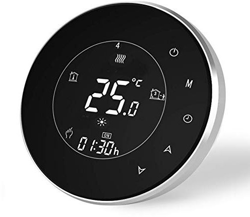 Qiaoxipan Termostato Wifi Inteligente Negro Compatible con Alexa Google Home - Termostato Digital Inalámbrico para Calentamiento de Agua, Controlador de Temperatura Programable 3A, 220V