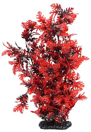 Piante Acquatiche Artificiali Con Foglie Rosse Per Acquario Decorazione Realistica Per Serbatoio Di Pesce Con Base Stabilizzante Adatte Per Acqua Dolce E Salata Facili Da Pulire E Non Tossiche