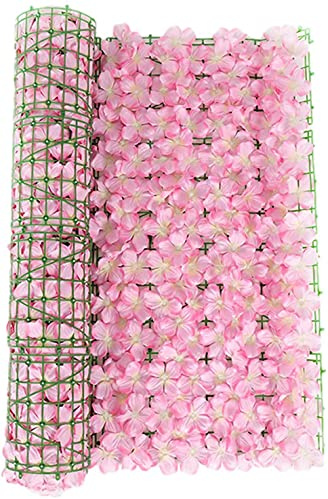 Outdoor Garden Privacy Screen Flower Fence Vine Privacy Fence Wall Screen Hedge Ivy Faux Plant Wall Decorative Fences for Garden Park Patio EIIDJFF