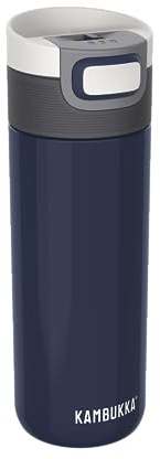 Kambukka Gourde Isotherme (500ml) - Thermos Etanche: Technologie Snapclean® - Idéal pour Boissons Chaudes et Froides - Fond Antidérapant - Acier Inoxydable - Modèle ETNA Denim Blue