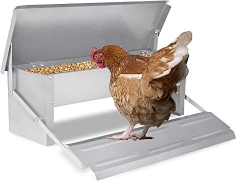 UISEBRT Comedero automático para gallinas, 5 kg, de acero galvanizado, para aves de corral, resistente al agua y a prueba de ratas