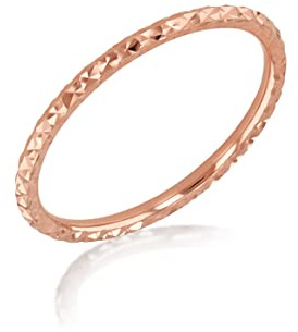 CARISSIMA Damen-Ring, 9 Karat Gold, Diamantschliff, schmaler Ring, Roségold Gold Rotgold Goldfarben Diamanten, Diamant