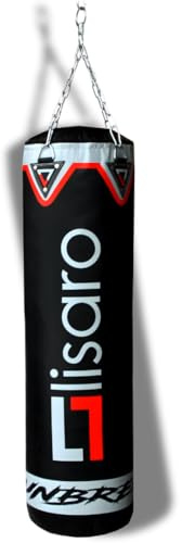 Lisaro Profi Boxsack/Sandsack 120cm | geeig. für Jede Sportart | Ca. 35-38 kg | gefüllt | inkl. Vierpunkt - Stahlkette | Material Kunstleder (Vinyl) | Studioqualität | Unbreakable
