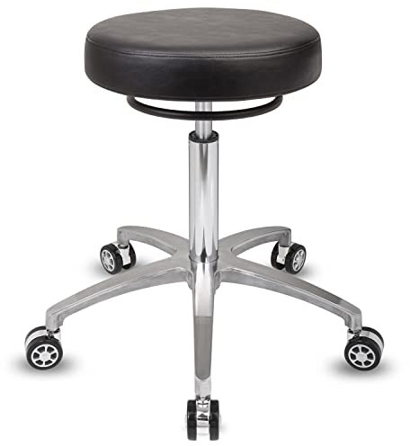 Staboos Rollhocker bis 160 kg - Rundsitz mit Ringauslösung - Drehhocker Praxishocker höhenverstellbar (55 cm bis 75 cm) Rund