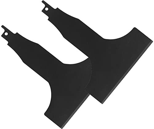 2/4-Piece Reciprocating Saw Scraper Blade 10/30/50/100 mm Robust Scraper Attachment Tile Cleaning Tool Made of Carbon Steel Professional Tile Mud Sabre for Tile Floor (2 Pieces, Black)