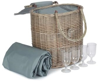 Red Hamper FH140 Kühltasche, oval, grau, für Getränke, Picknickkorb