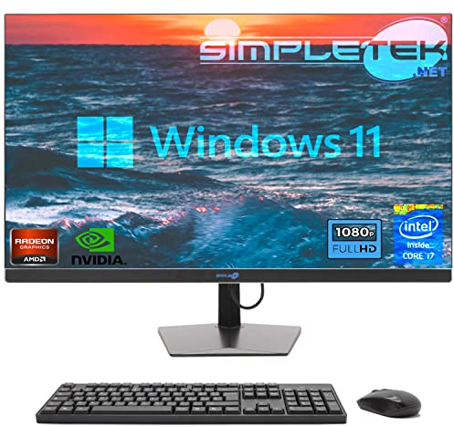 SIMPLETEK - PC All in One 27 FHD Core i7 Windows 11 | 8GB RAM SSD 120GB | Potente e Versatile, Lavoro e Intrattenimento