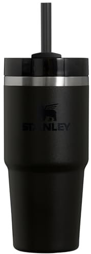 Stanley Quencher H2.0 Tumbler with Straw and 3-Way Screw Lid, Stainless Steel Vacuum Insulated Tumbler, BPA Free, Compatible with Travel Cup Holders, 414 ml, Black 2.0