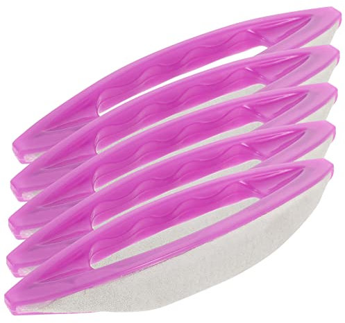 Housoutil 5pcs Purple Sheepskin Nail Polishing Wax Buffer Set Acrylic Nail Buffering Tool for Manicure and Pedicure Portable Handheld Waxing Brush