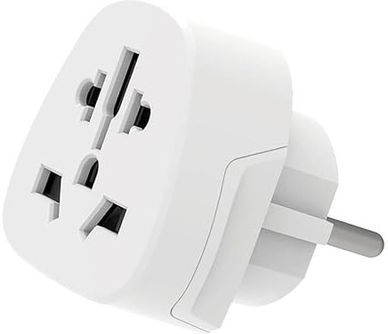 Ewent Reiseadapter, Welt-zu-Europa-Adapter, Universal-Welt-zu-Europa-Adapter, US/UK/AUS/CINA/Schweizer Stecker auf Schuko-Steckdose (IT/ES/DE/EU), kompakter Reisestecker