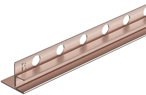 Balneo Glasprofil Gefälleprofil, Edelstahl AISI 304, 120 cm, rechts, Kupfer