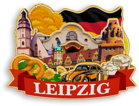 Quwsne Kühlschrankmagnet Leipzig Deutschland Kühlschrankmagnet Stadt Reise Souvenirs Touristengeschenke 3D Klassische Sehenswürdigkeiten Handarbeit Handwerk Heimdekoration -1191, QS-WC-1191