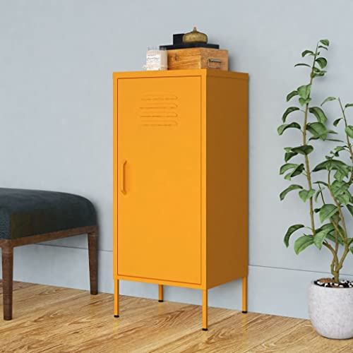 THOYTOUI Lagerschrank, Werkstattschrank Stahlschrank Kleiderschrank Büroschrank Geeignet für Büro Garagen Schulen Lagerhaus Senfgelb 42.5x35x101.5 cm Stahl