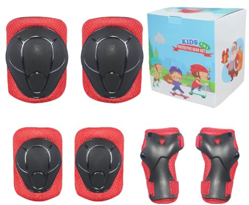LANOVAGEAR Knäskydd barn 2–16 år skydd inlines barn – skridskoskydd set om 6 – knäskydd barnskydd knä- och armbågsskydd handledsskydds