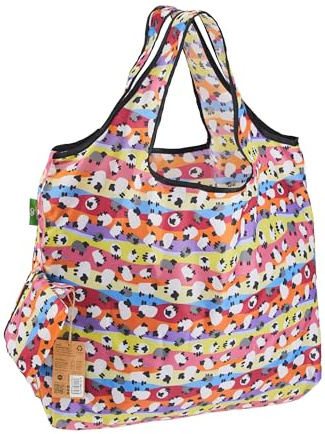 ECO CHIC Foldable Reusable Large Recycled Grocery Bags Lightweight Shopping Tote Bags with Storage Pouch