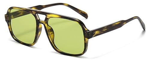 JCTAIFOO Retro Sonnenbrille für Herren Damen Klassische 70er Vintage Rechteckige Oversized Quadratisch Sonnenbrille