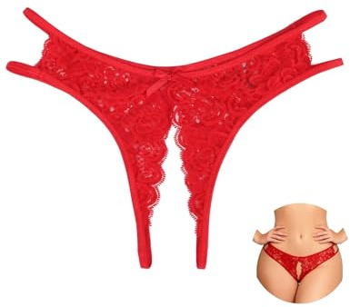 comeondear Lace Hollow Out French Knickers Sexy Mature Women Underwear Red