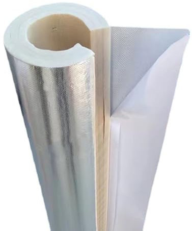 Weiß Rohrisolierung 1m Isolierung der Rohr selbstklebend Isolation Schaumstoff Schlauch Isolierschlauch Rohrdämmung Alufolie(ID 43mm x 20mm x 95cm)