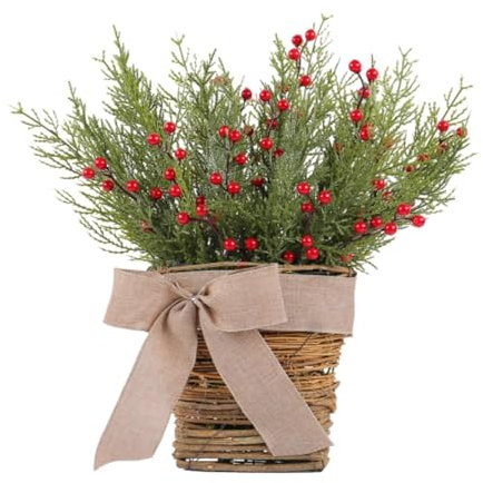 Colcolo Door Hanger Basket Wreath, Hanging Wreath Seasonal, Ornament Artificial Flowers for Fireplace Holiday, Indoor Outdoor Patio