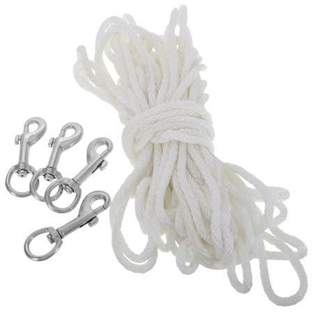 FONDOTIN Flagpole Rope Replacement Kit Paracord Lanyard White Twine Rope Camping Flag Pole Decorative Flag Pole Holder