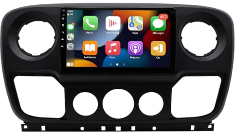 4+64G Android 14 Radio de Coche Doble DIN para Opel Movano B y Renault Master 3, Pantalla táctil de 10 con CarPlay inalámbrico Radio Android Bluetooth navegación GPS cámara de Marcha atrás, FM/RDS