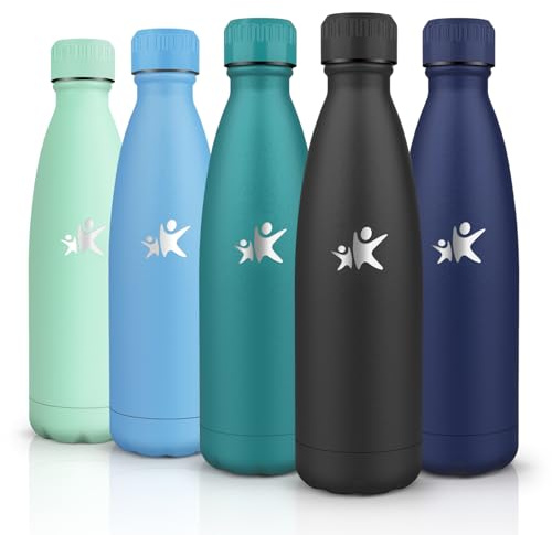 HoneyHolly Gourde Isotherme, Acier Inoxydable 18/8, Bouteille Isotherme, 500ML Sans BPA, Gourde Inox Enfant, Étanche Double Isolation, Water Bottle pour Le Camping, Les Écoles, Les Gymnases