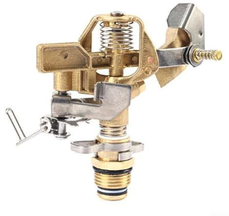 Irrigatore rotante, testa di spruzzo a impulso da giardino, spruzzatore a 360 gradi, ugello di irrigazione rotante in rame per piantare, irrigazione prato